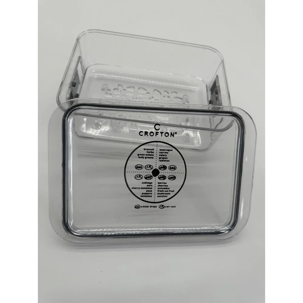 Crofton adjustable refrigerator vegetable storage container - Clear with lid